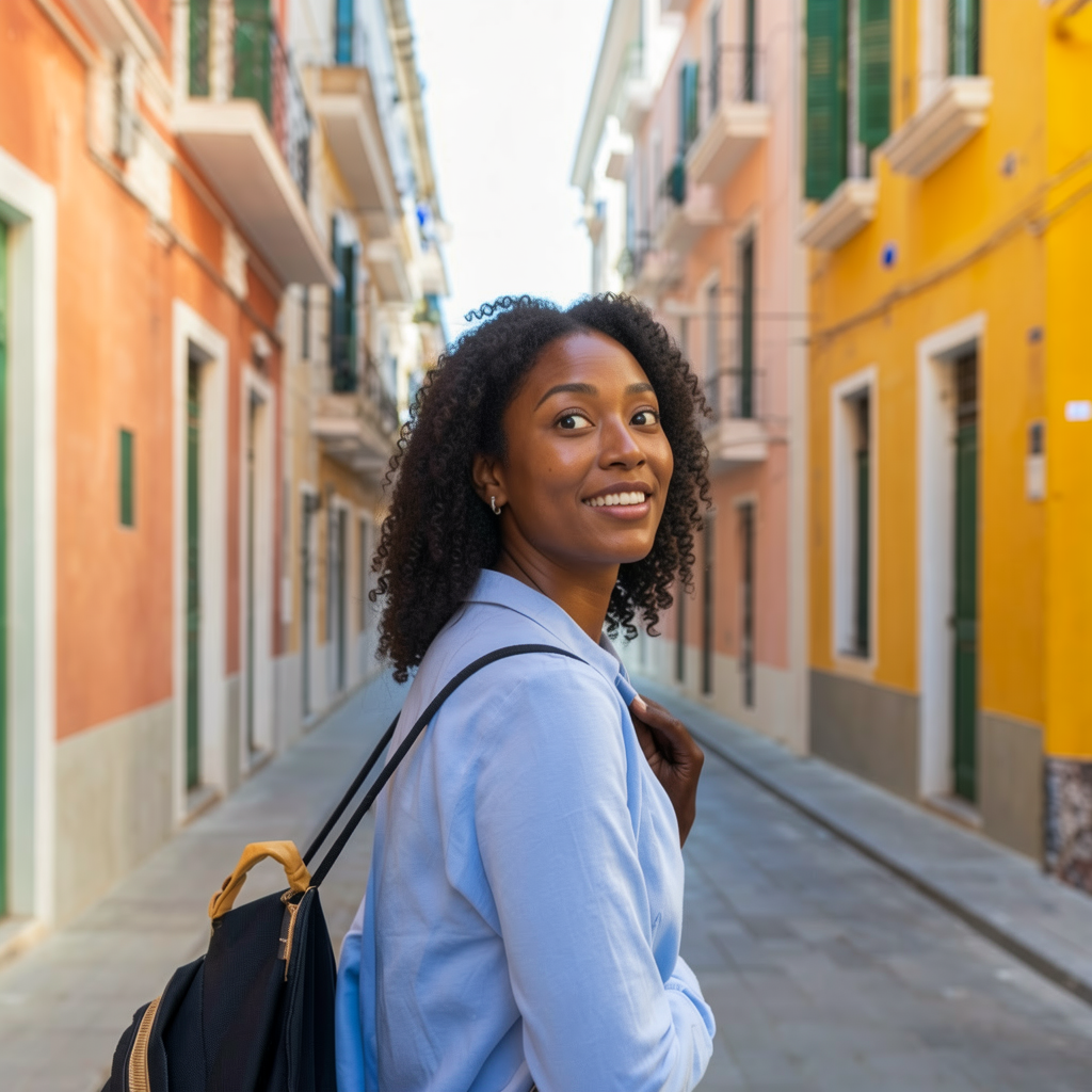 woman experiencing an unfamiliar place in a new destination
